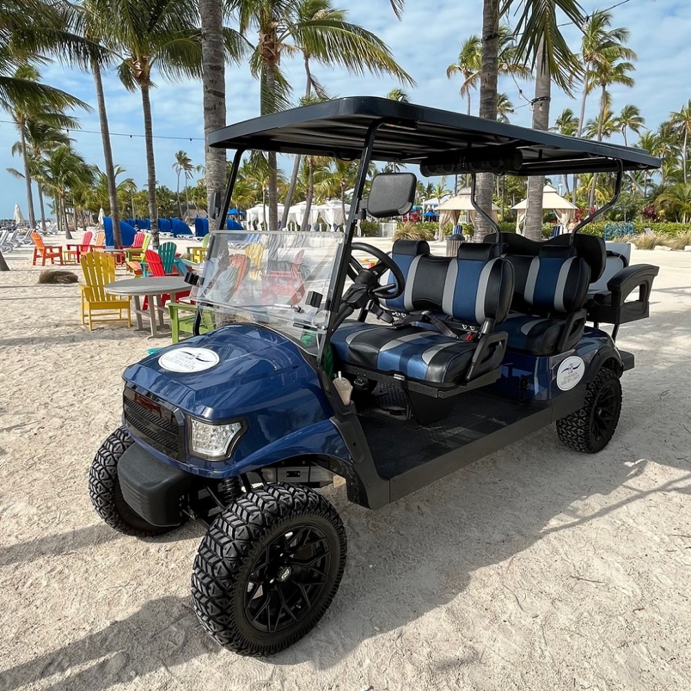 a golfcart used on the florida keys food tour in islamorada, florida keys